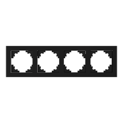 Рамка 4-местная, стекло, STEKKER GFR00-7004-05, серия Катрин, черный 39521