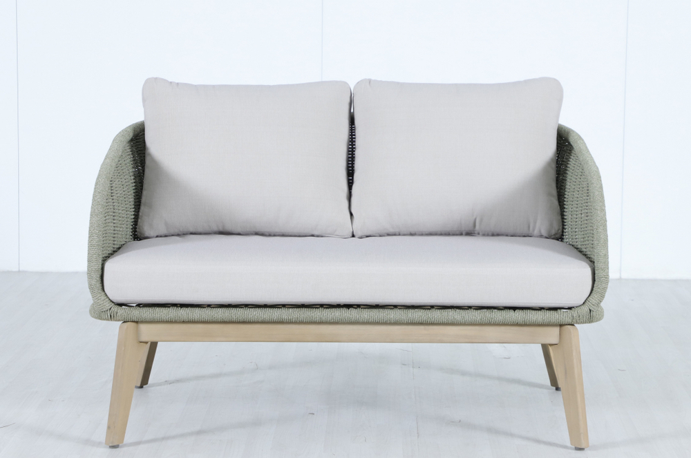 Диван деревянный двухместный Tagliamento Madrague, светлый тик, бежевый