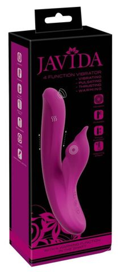 Лиловый вибратор-кролик 4 Function Vibrator - 24 см. (Цвет: лиловый)