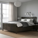 Каркас кровати с выдвижными ящиками - IKEA IDANÄS/IDANAS/LÖNSET/LONSET, 200х140 см, темно-коричневый, ИДАНЭС/ЛОНСЕТ ИКЕА