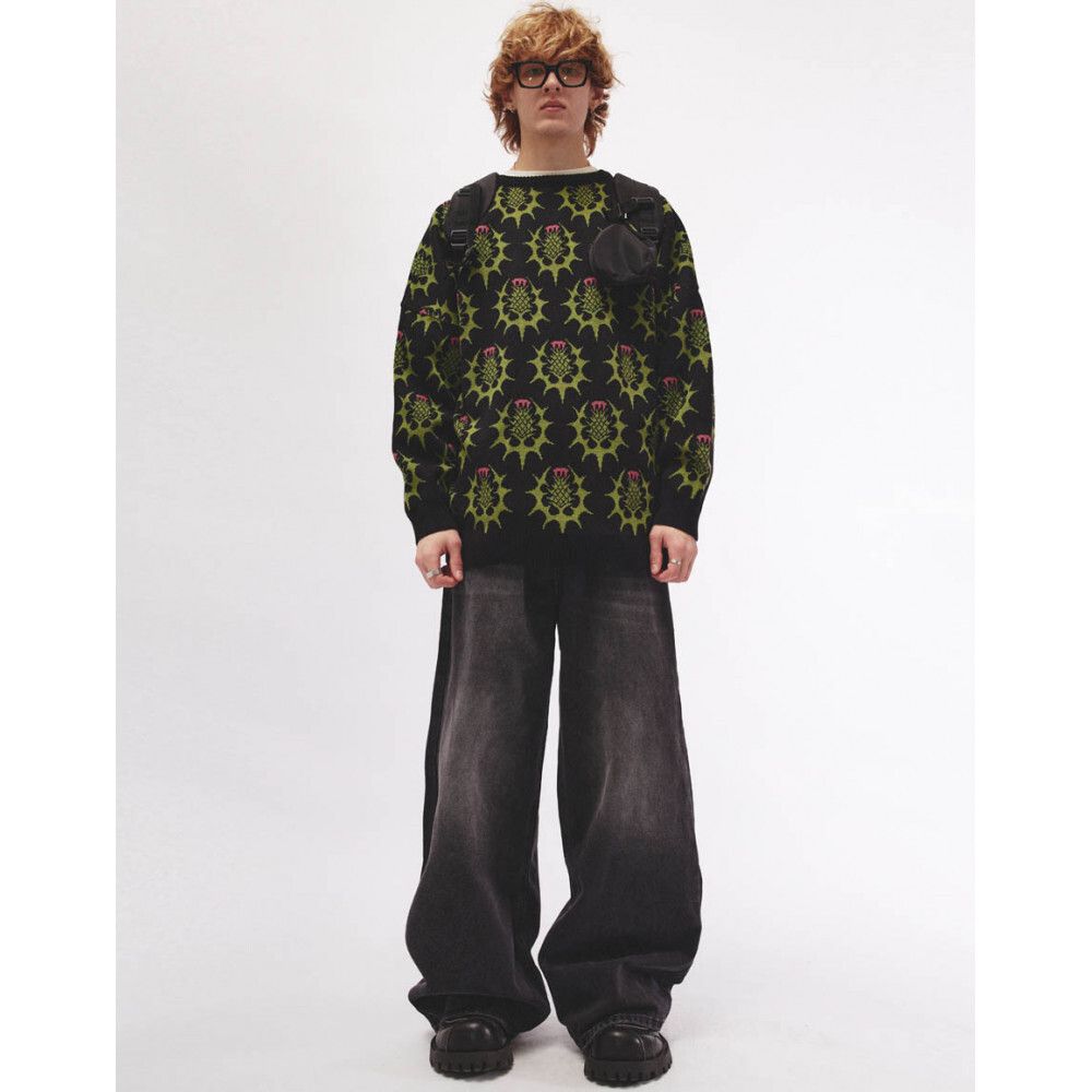 Свитер БИЧ Репей черный / зеленый