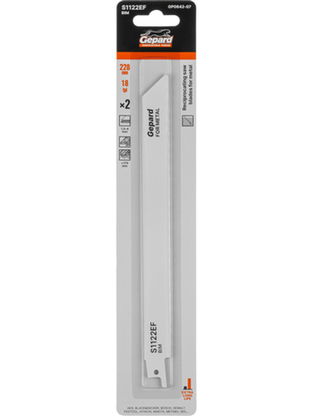 Пилка сабельная по металлу S1122EF (2 шт.) GEPARD