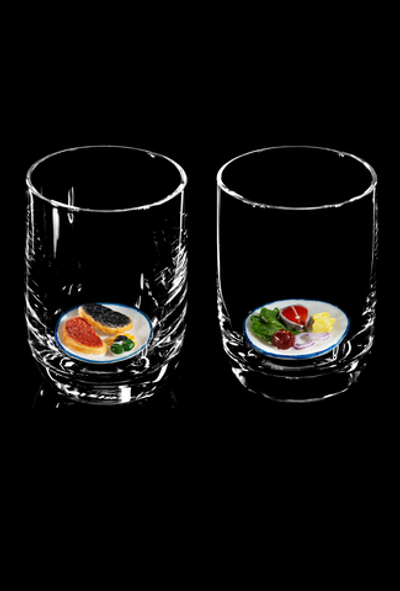 Подарочный набор из двух стопок под водку "Богатый стол".