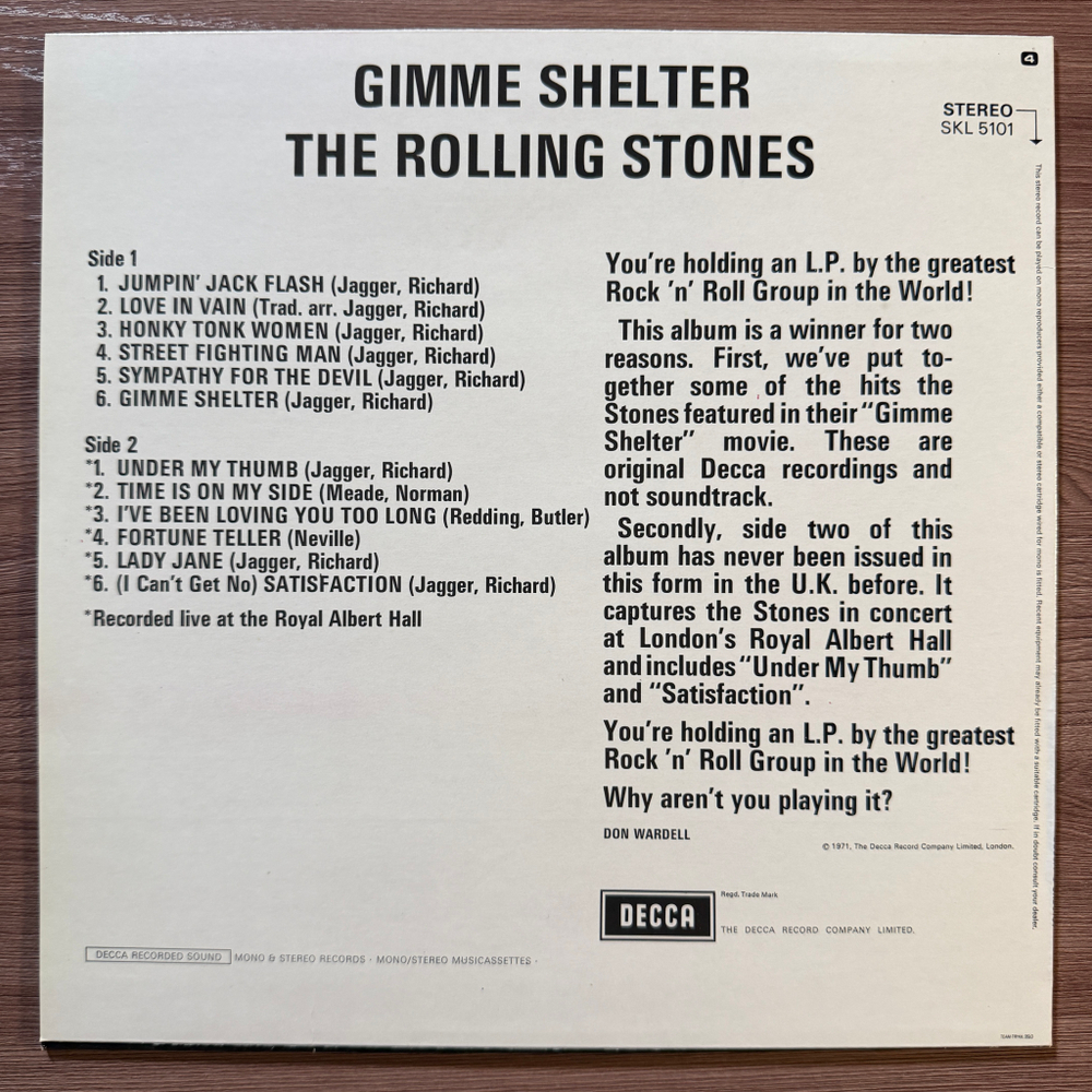 The Rolling Stones ‎– Gimme Shelter (Скандинавия 1981г.)Т