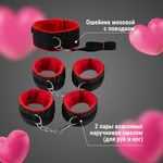 Набор из 8 черно-красных БДСМ-девайсов (Цвет: черный с красным)