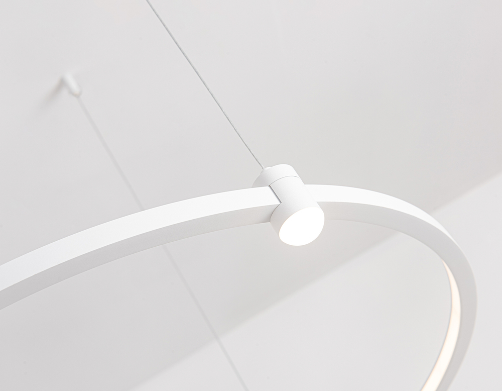 Светильник подвесной светодиодный FL5521/2+6 WH белый 45W 3000K/4200K/6400K D600/400*1300 (без ПДУ)