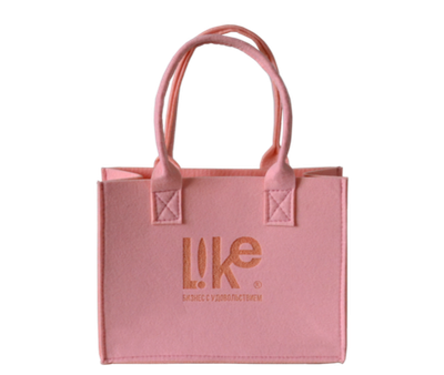 Сумка фетровая, с ручками, 220х170х90 мм, ручки150мм