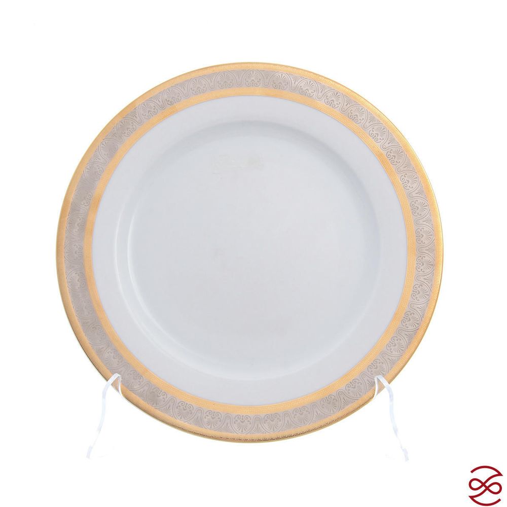 Столовый сервиз на 6 персон Thun Опал широкий кант платина золото 28 предметов