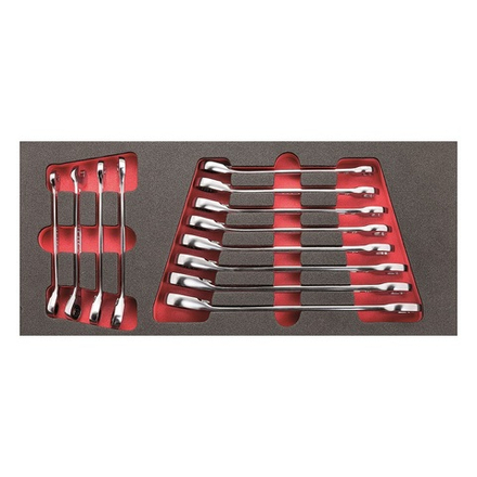 519 M 285KA Набор комбинированных ключей с трещеткой на ложементе, 12 предметов, USAG (Италия)