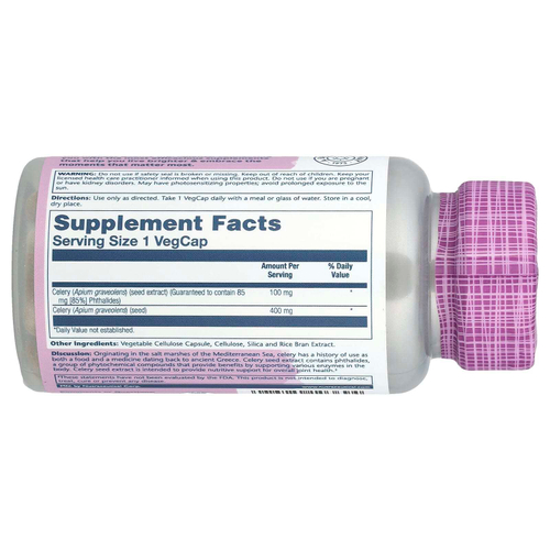 Solaray, Vital Extracts, экстракт семян сельдерея, 30 растительных капсул