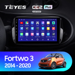 Teyes CC2 Plus 9"для Mercedes Benz Smart Fortwo 3 2014-2020