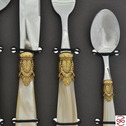 Набор столовых приборов 24пр Siena Antique Gold Champagne Steel
