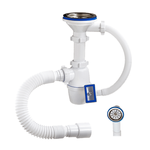 Сифон ОРИО бутылочный 3 1/2"*40 с переливом (прямоугольый и круглый) А-45079