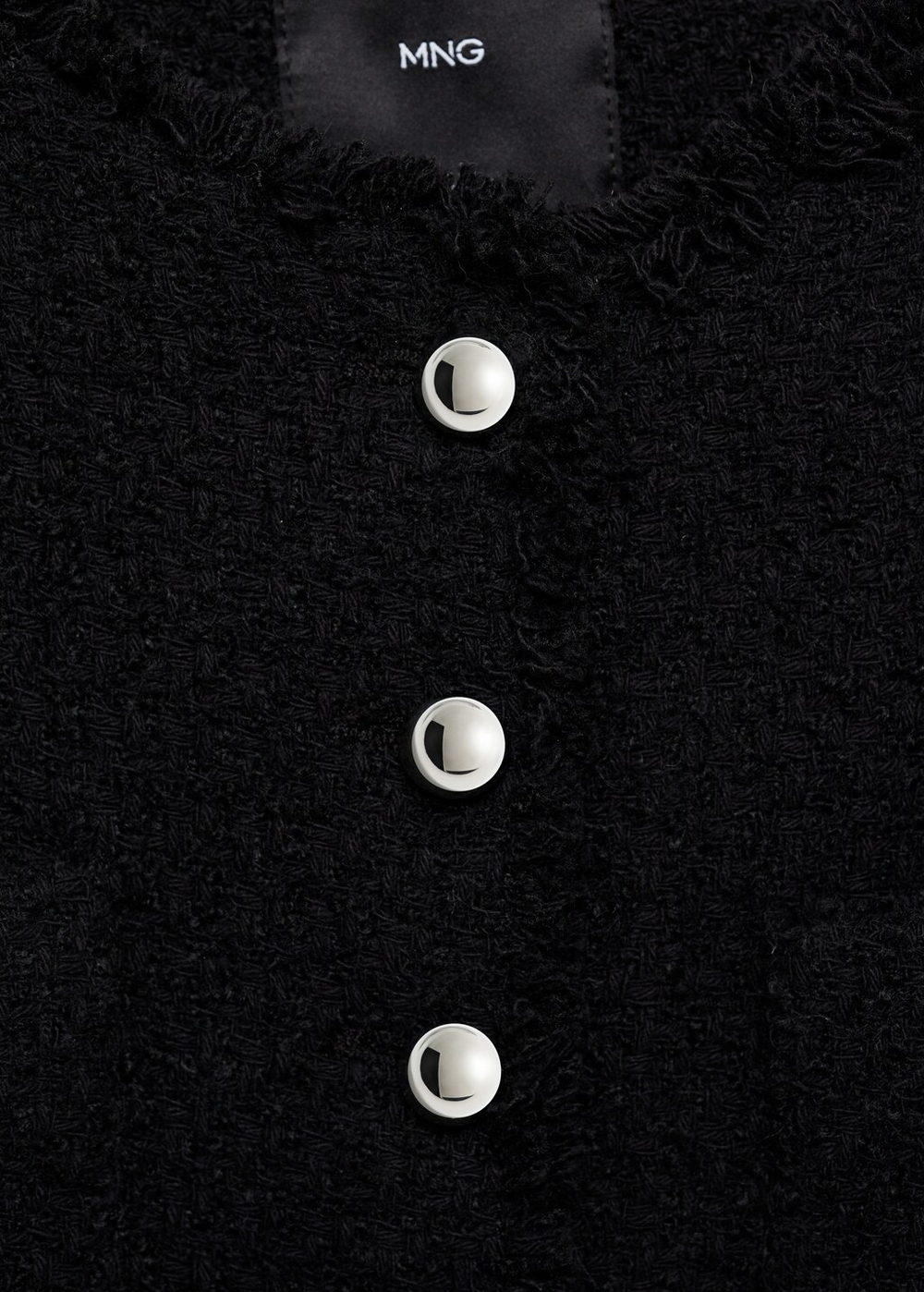 Куртка из твида с пуговицами-стразами