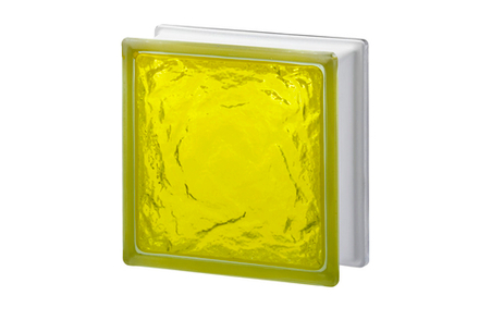 Стеклоблок Vitrablok - Империал - Айс Желтый 197x197x80