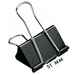 Зажимы для бумаги Miraculous 51 мм, чёрные, 12 шт