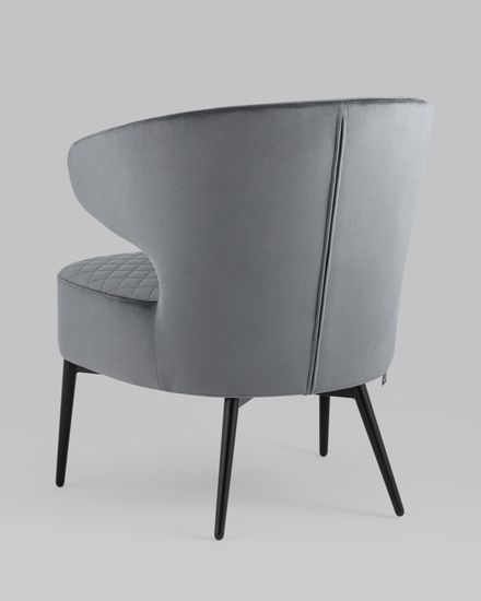 Кресло лаунж Royal велюр тёмно-серый