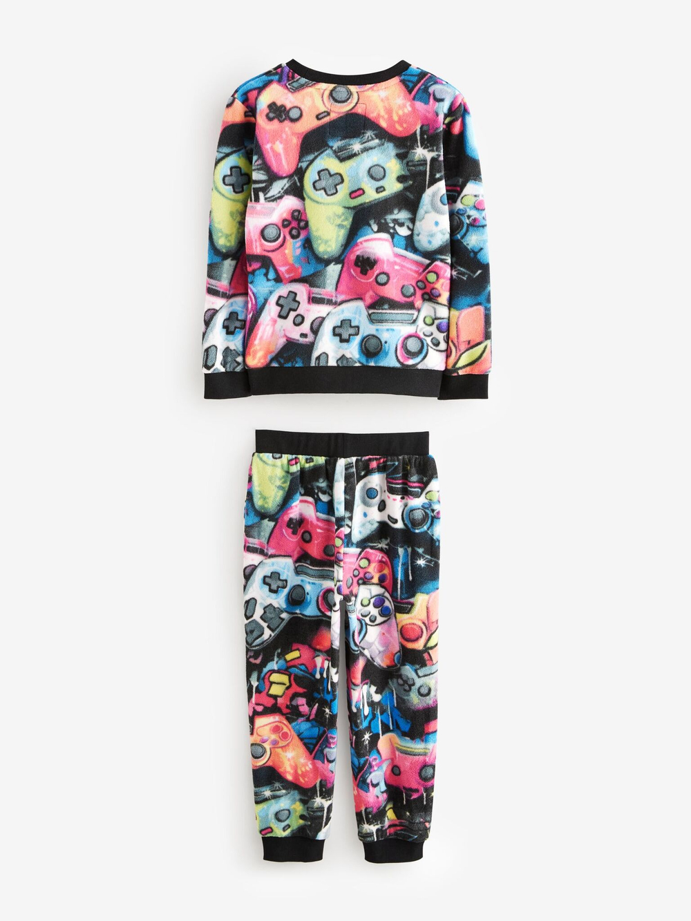 Пижама флисовая для мальчика Next B88-710, Черный, Желтый, Красный