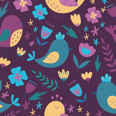 Птицы и цветы