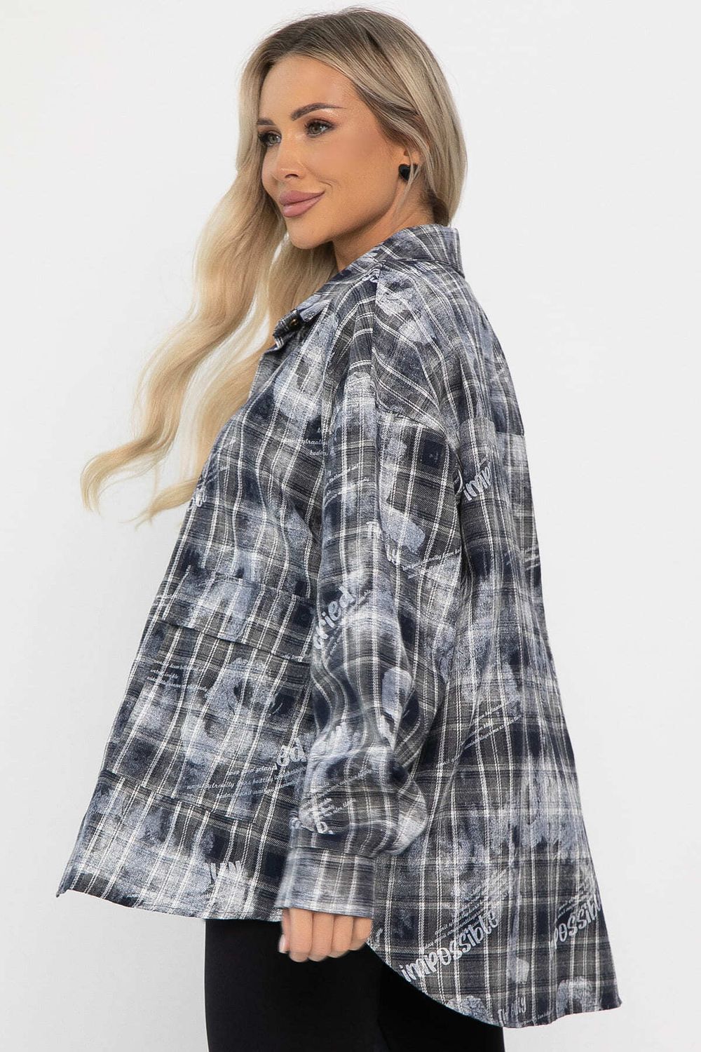 Рубашка хлопковая Шэрри (серо-синяя) Б14306-18М LT Collection