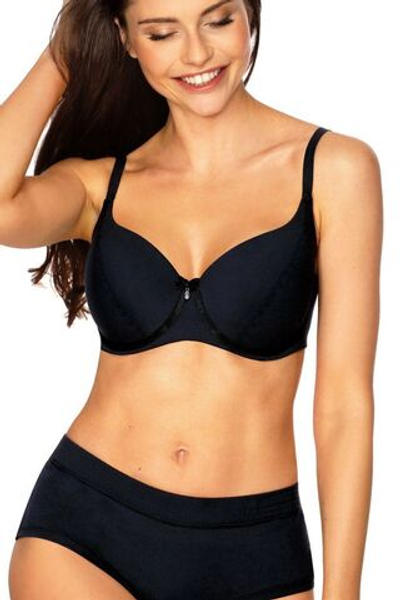 Бюстгальтер с формованными чашками из тонкого поролона (Размер: 80E) (Цвет: черный)