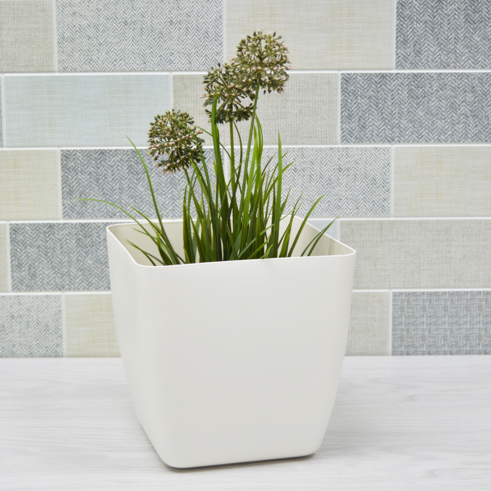 Горшок цветочный Vienna 5л квадратный, белоснежный жасмин