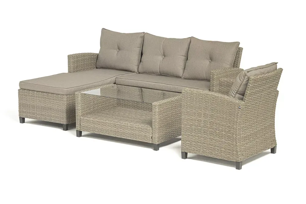 "Атланта" лаунж-зона из искусственного ротанга, цвет соломенный