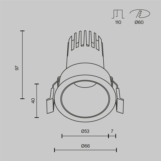 Встраиваемый светильник Technical DL116-10W-2.7K-B