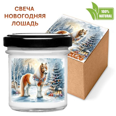 Свеча, Новогодняя лошадь, 350 мл, мандарин