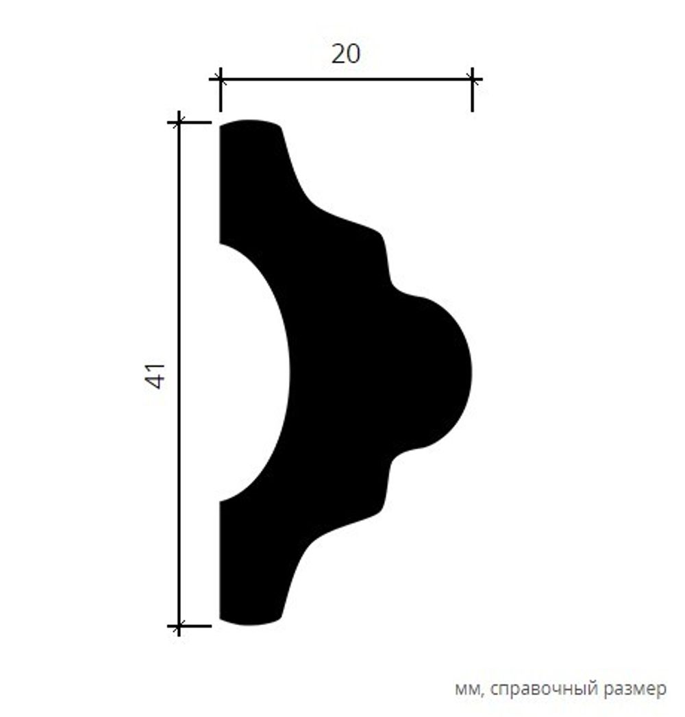 Молдинг пенополиуретан, 2000x20x41 мм