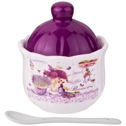 САХАРНИЦА С ЛОЖКОЙ AGNESS "ЛАВАНДОВАЯ ВЕСНА" 10*11,5 СМ 240 МЛ (КОР=36ШТ.)
