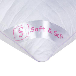 Подушка  лебяжий пух  Soft&Soft  50х70, в микрофибре с тиснением, 100% полиэстер