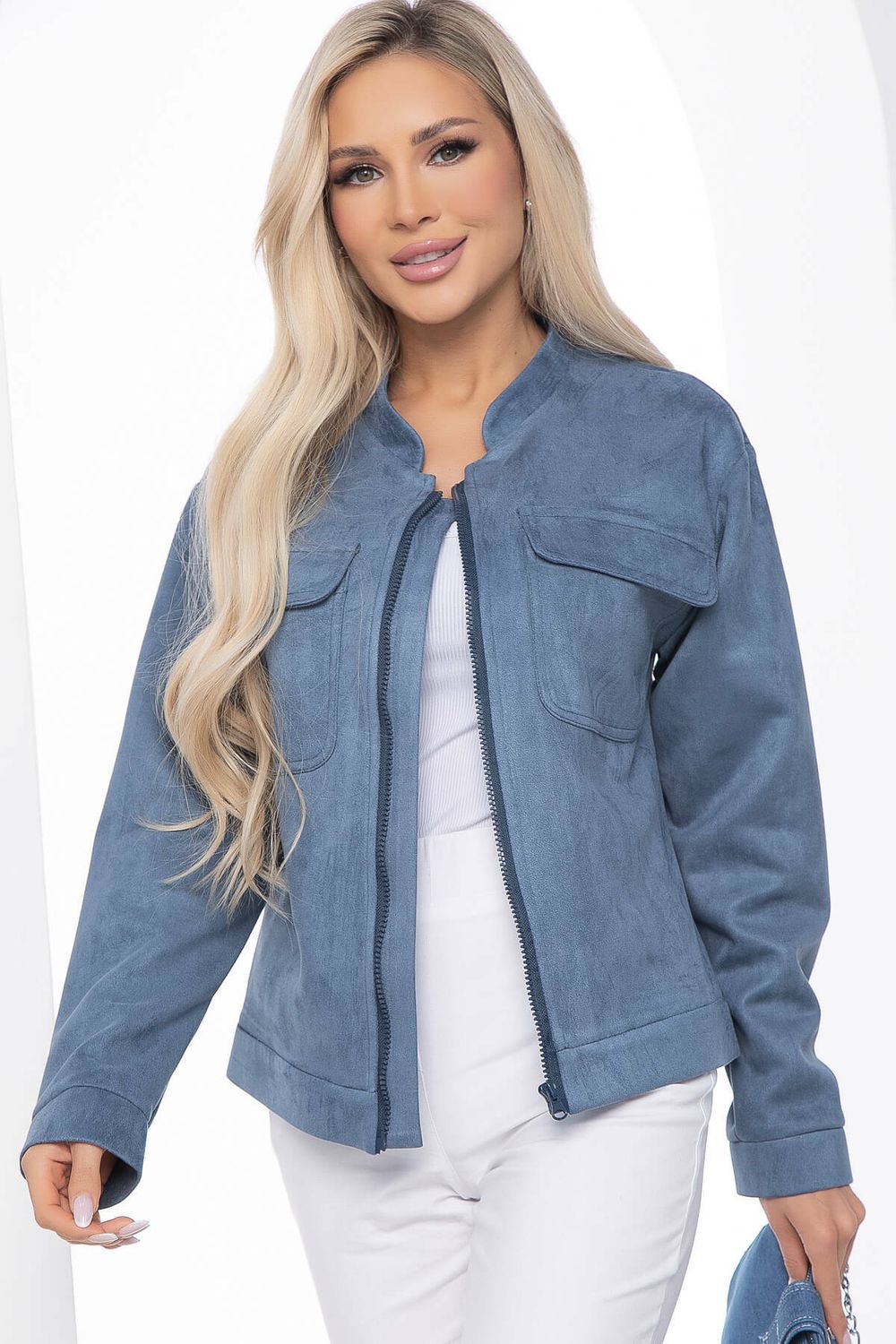 Жакет на молнии "Александра" (джинс) Б8897 LT Collection
