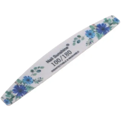 Пилка наждачная профессиональная «ТЬЕРИ», синие цветы, 100/180грит, 2,8*17,8см (блистер Ultramarine)