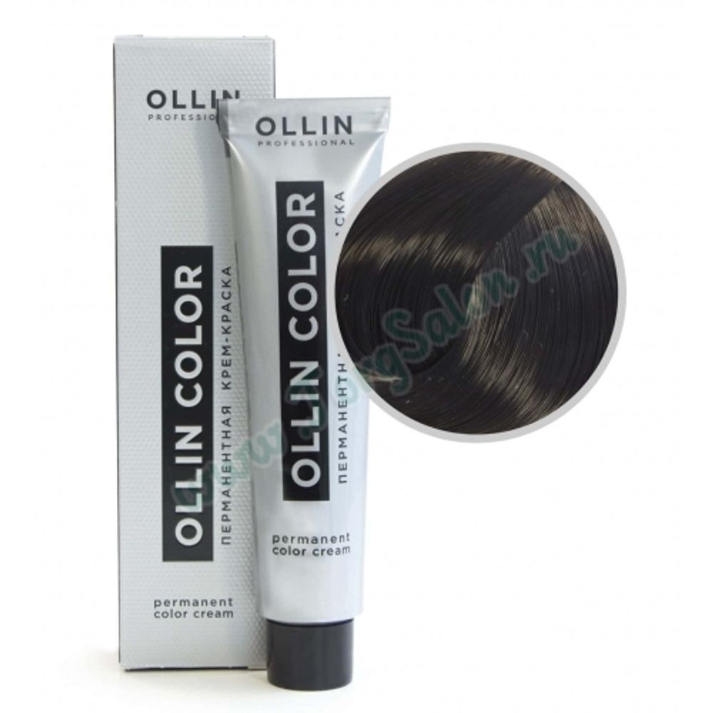 Крем краска для волос перманентная Ollin Color «Шатен коричнево-пепельный» 4/71