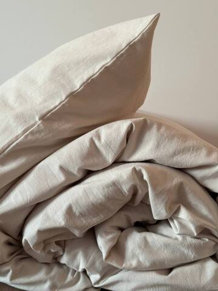 КПБ Дуэт с простыней на рез. 180х200 ВАРЕНЫЙ ХЛОПОК "Ваниль"