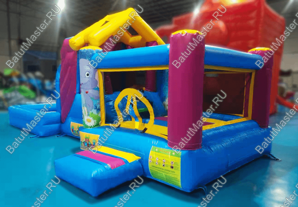 Детский надувной батут "Цирковой слоник"