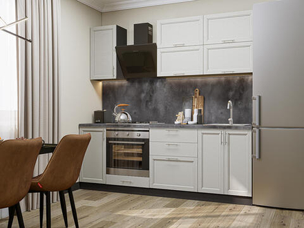 Прямая модульная кухня Сканди-01 Cappuccino Softwood - Graphite 2140*2200*600