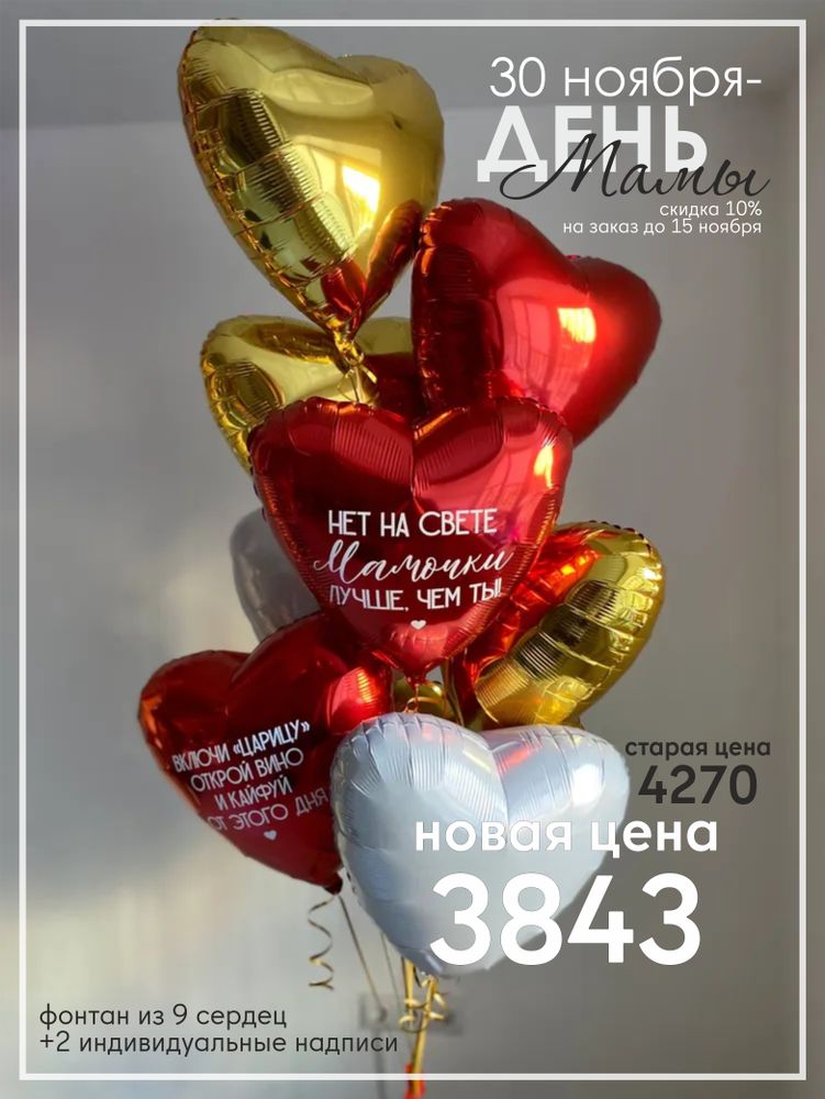 Воздушные шары маме, шары на день матери №4122