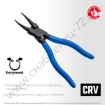 ЗУБР 180 мм, прямые губки, Внутренний съемник стопорных колец (22821-1)