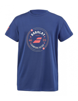 Футболка для мальчика теннисная Babolat Exercise Graphic Tee Boy - estate blue