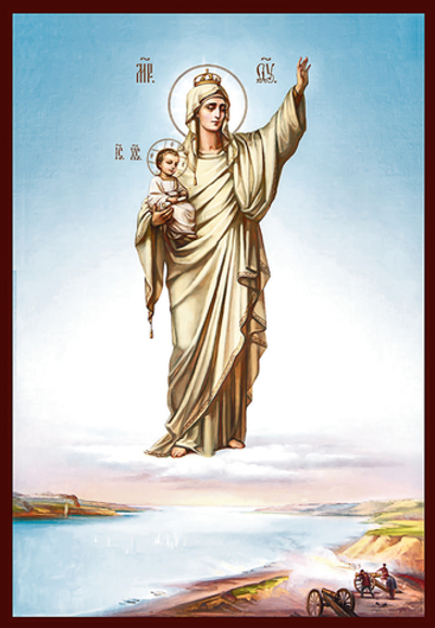 Албазинская - Явление Божией Матери на Амуре - деревянная икона на левкасе