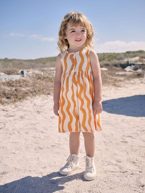 Сарафан для девочки Next AG9-812, Оранжевый, Белый