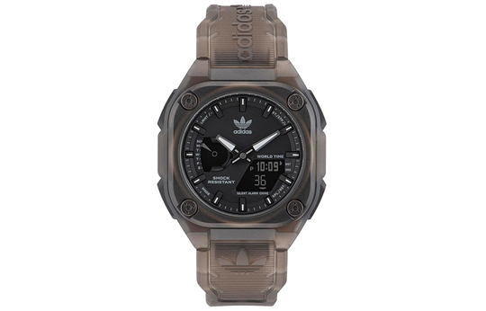 Adidas Originals STREET Wrist Watch Quartz Movement Resin Strap 45mm Black Dial Unisex 100m Water Resistant