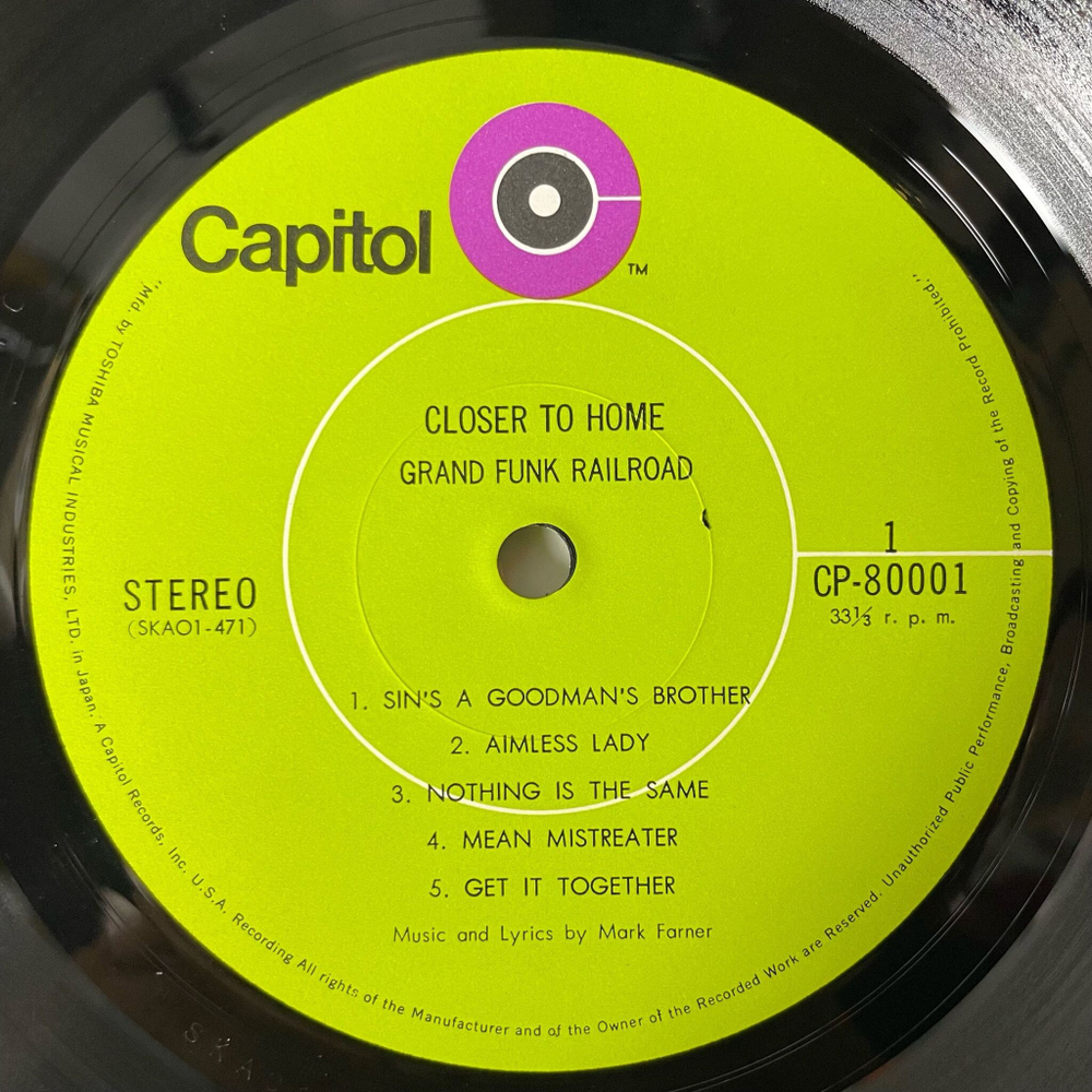 Винтажная виниловая пластинка LP Grand Funk Railroad Closer To Home (Japan 1970) (Obi) Nothing Is The Same