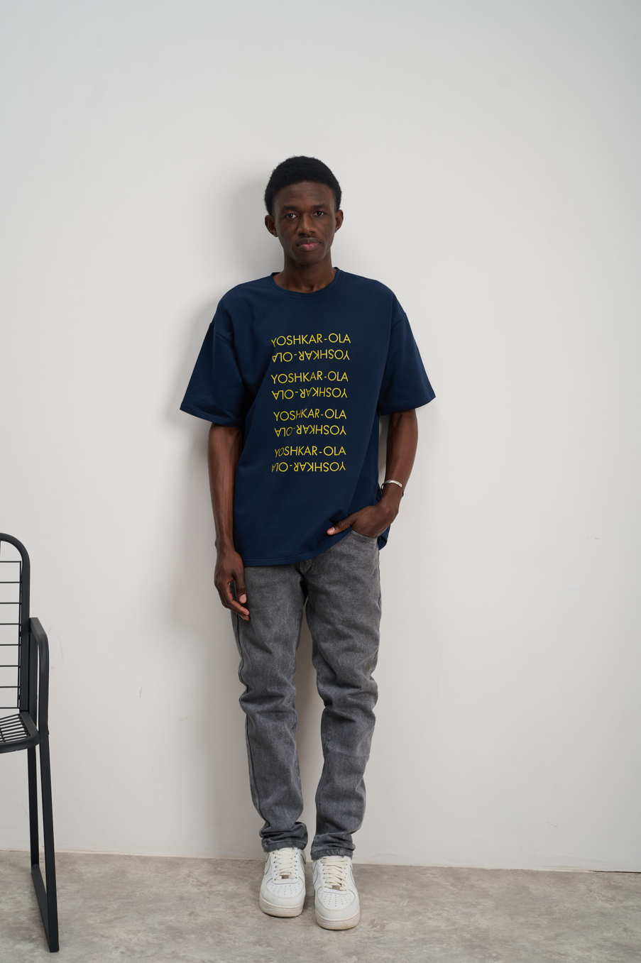 Футболка оверсайз унисекс " YOSHKAR-OLA" синий
