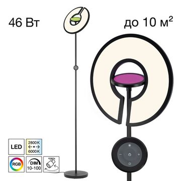 Торшер с пультом 46W 2800-6000K + RGB CL810031 черный LOONG Citilux
