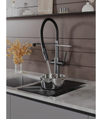 Смеситель для кухни Agger Elegant A3252555 оружейная сталь матовая