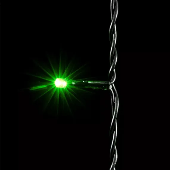 Светодиодный занавес 2*1 м., 200 зеленых LED ламп, черный провод ПВХ, LTC (PCL202-11-2G)