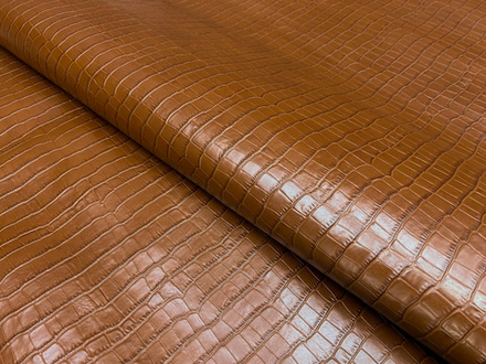 Крокодил цв. Коньячный / Croco Lux Cognac, толщ. 1,4-1,6 мм, натуральная кожа